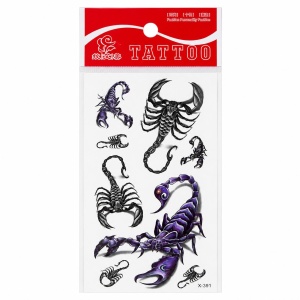 Tatuaj Temporar Semipermanent Scorpioni 3D Mov și Negri – 10 cm