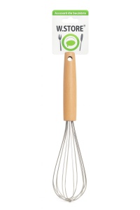 Tel de bucatarie din inox cu maner din lemn , Mixer manual rezistent - Img 2