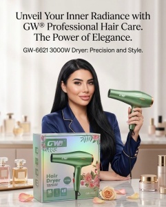 Uscător profesional de păr GW-6621, 3000W, Verde