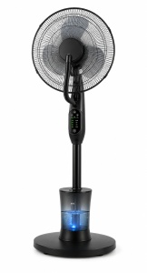 Ventilator cu Umidificator, Negru, 75W, 220V, 3 Viteze, Timer 7.5 Ore, Oscilație 70°