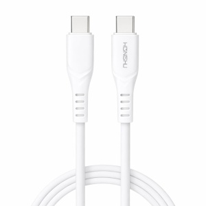 Cablu de Încărcare și Transfer Date Silicon Lichid, C-C 100 cm, Alb