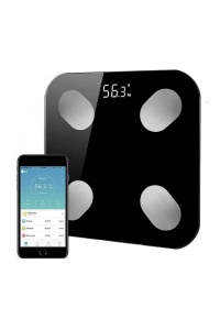 Cântar digital inteligent Bluetooth negru cu ecran LED și tehnologie STEP-ON