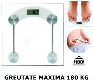 Cântar personal digital cu suprafață de sticlă, transparent - Img 2