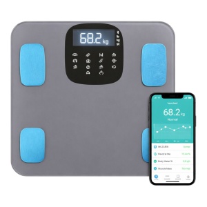 Cântar Personal Electronic cu Afișaj LCD, Capacitate 180kg, 28x28cm, Gri