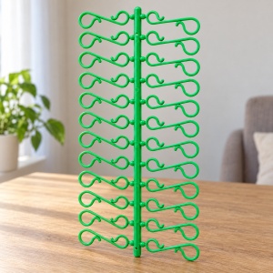 Cârlige agățătoare pentru globuri de brad, plastic verde, set 48 bucăți, 17x8cm - Img 4