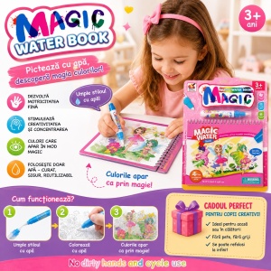 Carte de Colorat cu Apă Magică Reutilizabilă pentru Copii 3+ Ani – Zâne și Flori Fermecate - Img 2