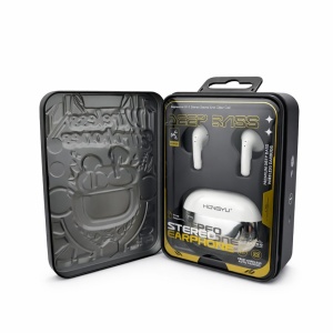 Căști wireless Hongyu T32A Bluetooth 5.3 cu carcasă de încărcare, Deep Bass, negre - Img 3