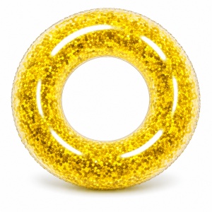 Colac gonflabil galben 90 cm pentru piscina si plaja, design colorat si distractiv