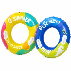 Colac Gonflabil Hello Summer Albastru 90 cm – Colac de Înot Colorat pentru Piscină și Plajă - Img 2