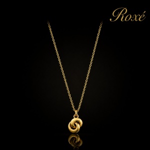 Colier Roxe Auriu cu Pandantiv Elegant, material inoxidabil, 40 cm - Img 2