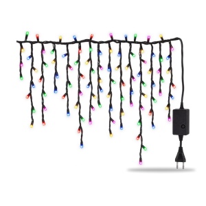 Instalație de Crăciun tip țurțuri, 17 m, 200 LED-uri, multicolor, fir negru - Img 2
