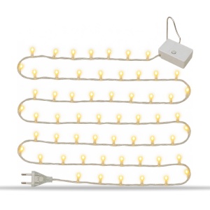 Instalație LED Tip liniar, 240 LED alb cald, fir alb, 30 m - Img 3