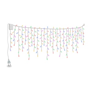 Instalație LED Tip țurțuri, 8 m, 200 LED-uri, multicolor, fir alb, interior/exterior, interconectabila - Img 4