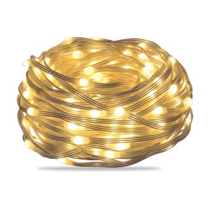 Instalație luminoasă liniară de Crăciun, 400 LED-uri, 50 m, fir siliconat, alb cald - Img 2