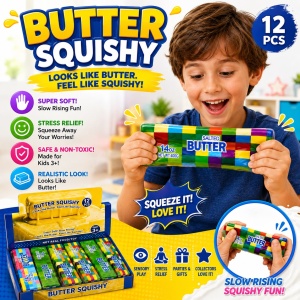 Jucărie Antistres Squishy Butter Multicolor, 23 cm, Slow Rising, Model Aleatoriu - Img 2