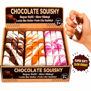 Jucărie Antistres Squishy Ciocolată Marble – Super Moale, Slow Rising, Model Aleatoriu, 3+ Ani - Img 3