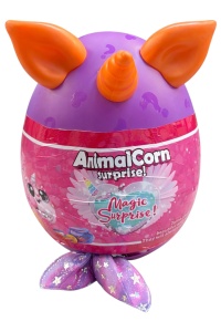 Jucărie de plus AnimalCorn cu surprize, din material plus, 40 cm, culori variate, dezvoltă creativitatea - Img 2