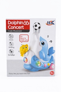 Jucarie interactiva delfin cu lumini si sunete, din plastic, pentru copii - Img 2