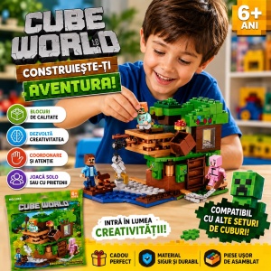 Jucărie Set de Construcție Căsuță în Copac, cu Figurine și Accesori - Img 3
