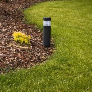 Lampă solară LED cu țeapă decorativă pentru grădină, plastic negru, lumina rece - Img 6