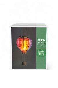 Lampă solară LED tip balon aer cald cu efect flacără, multicolor, plastic - Img 2