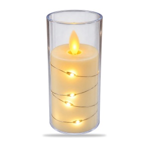 Lumânare LED decorativă, și sticla transparenta, efect realist flacără, 15,5 cm - Img 2