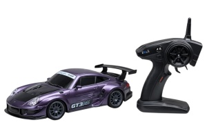 Mașină de curse metalică cu radio control, mov, 1:20, direcție stânga-dreapta, frecvență 2.4 GHz