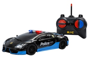 Mașină de Poliție cu Telecomandă, 3.7V, Plastic, Funcții Complete, Dimensiuni 33x13x15.5 cm