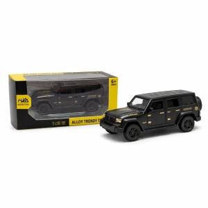 Masinuta offroad metalica neagra, model SUV robust 15 cm