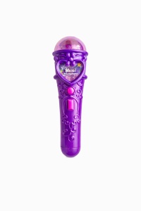 Microfon karaoke copii cu lumini, conexiune telefon, reincarcabil, mov 29x18 cm - Img 2