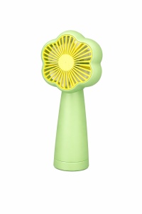 Mini ventilator portabil de mana, design floare, reincarcabil USB, verde