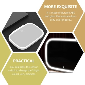 Oglinda cosmetica auto LED pentru parasolar, touch, 3 moduri lumina, reincarcabila USB - Img 7