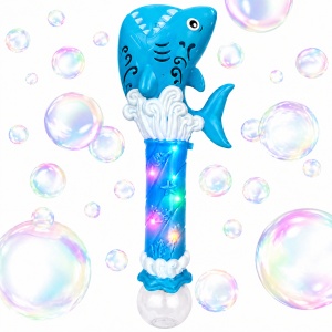 Pistol de jucarie electric cu baloane de săpun, rechin albastru, cu lumini , 40 cm - Img 2