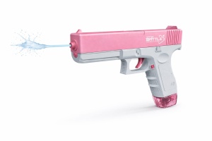 Pistol electric cu apa pentru copii, jet continuu automat, reincarcabil, rezervor detasabil, roz