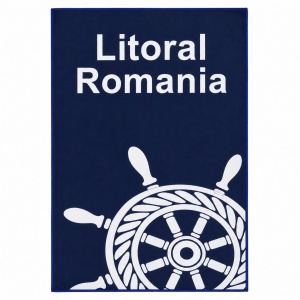 Prosop de Plajă Model Cârmă Marină Albastru 70x140 cm – Design Nautic