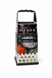 Răzătoare din oțel inoxidabil cu mâner ergonomic, multifuncțională, argintie - Img 2