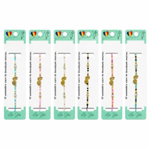 Set 12 Brățări cu Pandantiv Scoici Aurii, Reglabile, Multicolore
