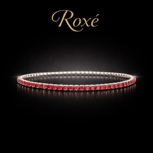 Set 12 bratari ROXE argintii elastice cu pietre rosii elegante - Img 2