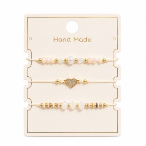 Set 12 Brățări Trio Inimioară Handmade – 16 cm, Reglabile, Culori Diferite, Elegante și Delicate - Img 2