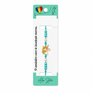 Set 12 Brățări Unicorn Reglabile, Multicolore, cu Mărgele Decorative și Charm Auriu - Img 2