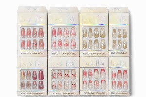 Set 12 perechi unghii false gel ready to wear, modele combinate, reutilizabile