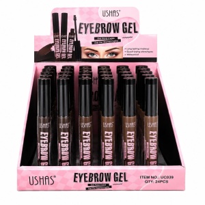 Set 24 Gel pentru Sprâncene USHAS Waterproof – Nuanțe Naturale de Maro pentru Definire și Fixare