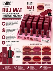 Set 24 Rujuri Mate USHAS – 6 Nuanțe Intense, Rezistență Îndelungată și Finisaj Catifelat - Img 2