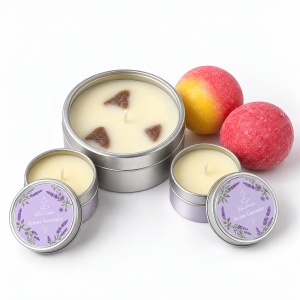 Set cadou Wax Wonder cu lumânări parfumate și bile de baie, aromă lavandă, 20,5x14 cm - Img 6