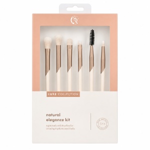 Set de 6 Pensule Profesionale Machiaj Luxe Collection Bej – Peri Ultra-Moi și Design Elegant