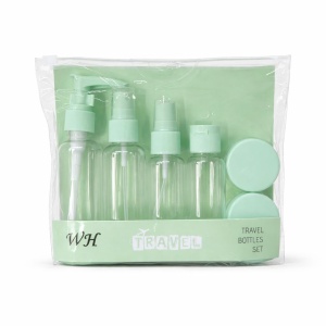 Set recipiente cosmetice pentru călătorie, 6 piese, verde/albastru/mov - Img 5