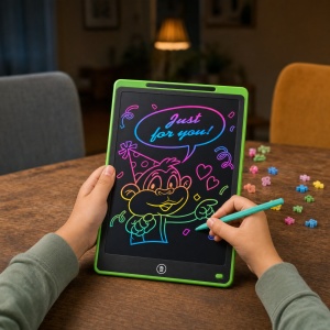 Tableta LCD pentru scris si desenat copii, BAIBIAN, 16 inch, verde - Img 4