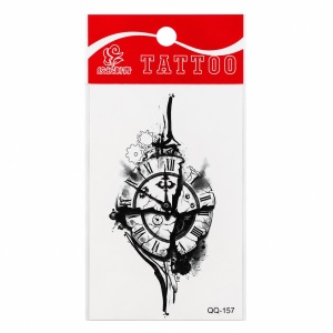 Tatuaj Temporar Semipermanent Ceas Vintage cu Cifre Romane - 10cm