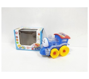 Tren electric de jucarie colorat cu lumini si sunete, cod model 688