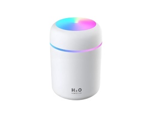 Umidificator Aer si Difuzor Aromaterapie 300ml, LED RGB, 2 Moduri Pulverizare, USB, Alb